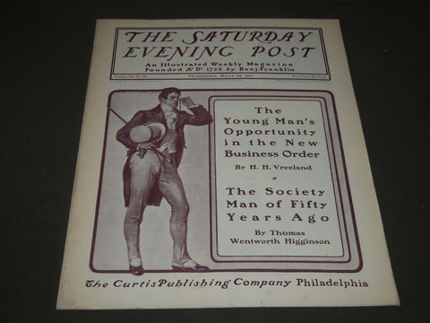 1901 MARCH 23 THE SATURDAY EVENING POST MAGAZINE - ILLUSTRATED COVER - SP 525