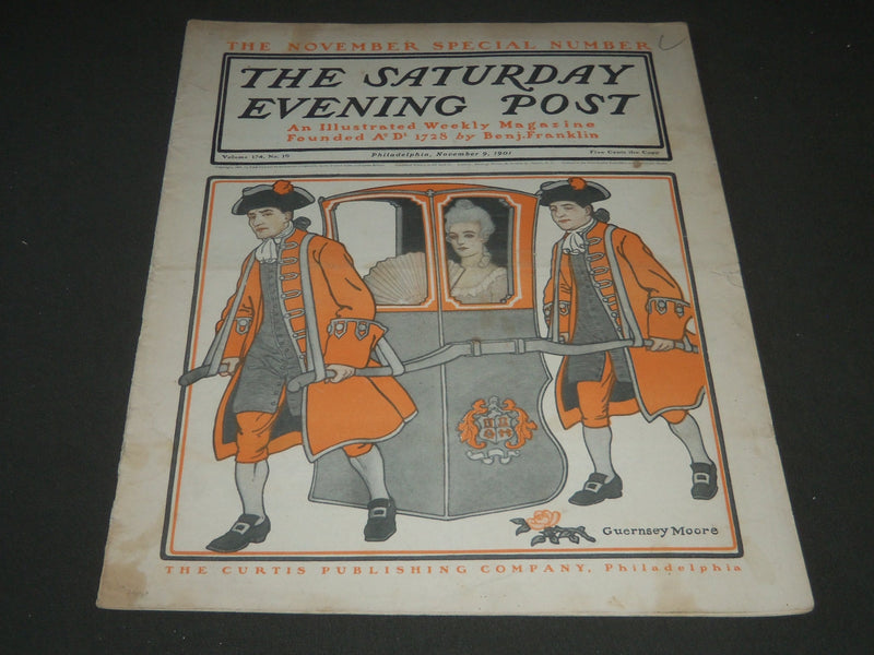 1901 NOVEMBER 9 THE SATURDAY EVENING POST MAGAZINE - ILLUSTRATED COVER - SP 557