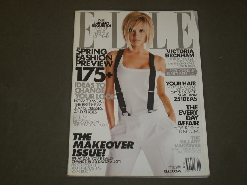 2008 JANUARY ELLE MAGAZINE - VICTORIA BECKHAM COVER - B 1843