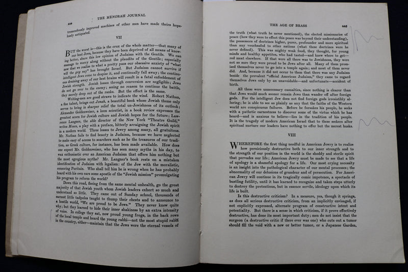 1925 OCTOBER THE MENORAH JOURNAL - H. GEN-SHAHAR - K 1605