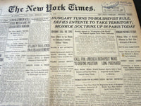1919 MARCH 24 NEW YORK TIMES - HUNGARY TURNS TO BOLSHEVIST RULE - NT 6225