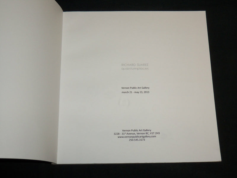 2013 RICHARD SUAREZ QUANTUMSPACES - VERNON PUBLIC ART GALLERY BOOK - KD 6928