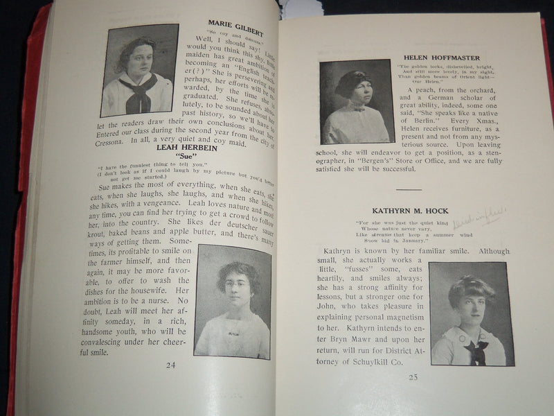 1913 CRIMSON & WHITE POTTSVILLE HIGH SCHOOL YEARBOOK - NICE PHOTOS - J 8183