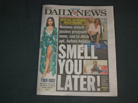 2019 NOVEMBER 27 NEW YORK DAILY NEWS NEWSPAPER - NYCHA SEWAGE NIGHTMARE