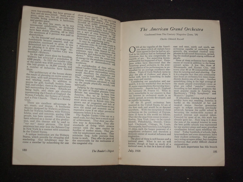 1928 JULY THE READER'S DIGEST SOFTCOVER BOOK - NUMBER 75 - J 9917