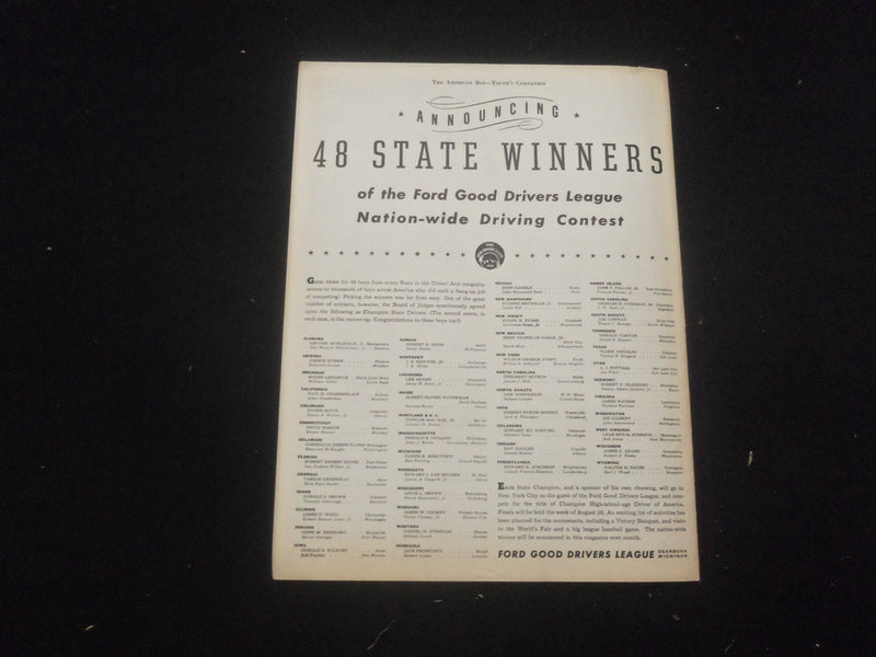 1940 SEPTEMBER AMERICAN BOY MAGAZINE - FOOTBALL COVER - SP 6311N