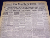 1946 FEB 12 NEW YORK TIMES MAYOR ORDERS VIRTUALLY ENTIRE CITY CLOSED - NT 893