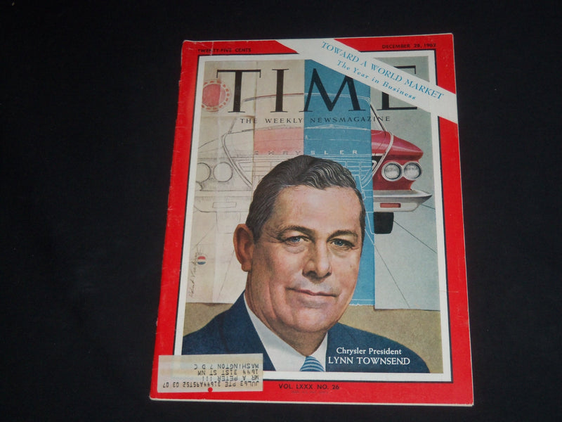 1962 DECEMBER 28 TIME MAGAZINE - CHRYSLER PRESIDENT LYNN TOWNSEND - T 1880