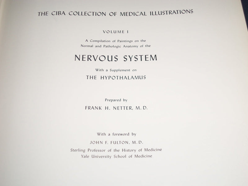1964 CIBA COLLECTION OF MEDICAL ILLUSTRATIONS VOL NO. 1 - NERVOUS SYS. - KD 2343