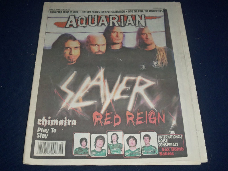 2001 NOVEMBER 14-21 AQUARIAN WEEKLY NEWSPAPER - SLAYER - RED REIGN - J 1181