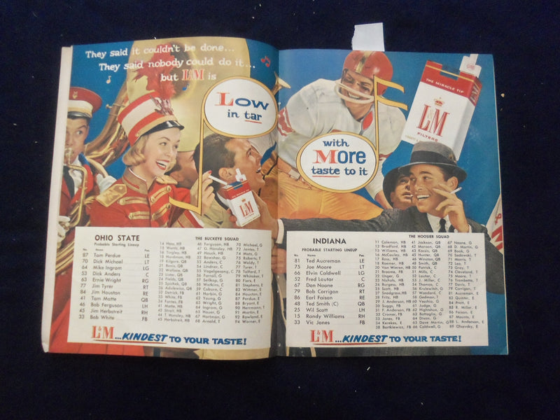 1959 NOV 7 FOOTBALL PROGRAM-INDIANA UNIV VS. OHIO STATE UNIV.-TOM MATTE-SP 5454U