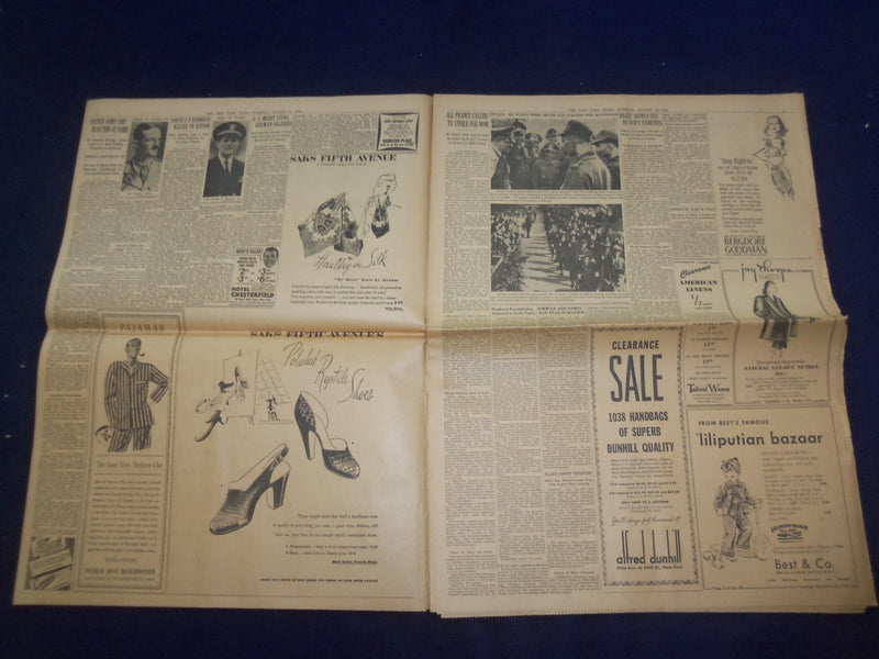 1944 AUG 15 NEW YORK TIMES - GERMANS THRASH AT JAWS OF TRAP IN FRANCE - NP 6609