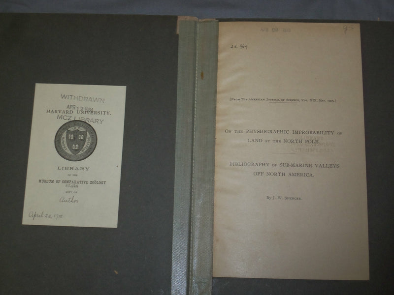1905 ON THE PHYSIOGRAPHIC IMPROBABILITY OF LAND AT THE NORTH POLE - J 4854