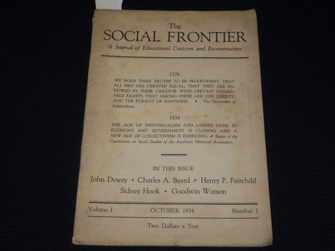 1934 OCTOBER THE SOCIAL FRONTIER JOURNAL MAGAZINE - VOLUME 1. NO. 1 - SP 4863E