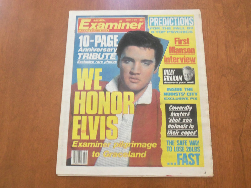 1978 AUGUST 8 NATIONAL EXAMINER NEWSPAPER - ELVIS, ANNIVERSARY TRIBUTE - NP 4729