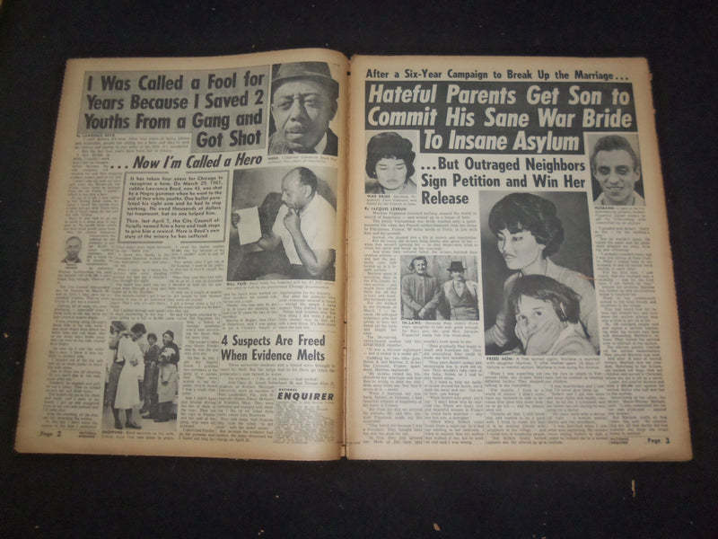1965 MAY 30 NATIONAL ENQUIRER NEWSPAPER - 16-YEAR OLD SLAVER OF 2 WOMEN- NP 7387