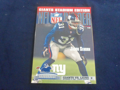 2000 NOVEMBER 19 NFL INSIDER MAGAZINE - NY GIANTS VS. DETROIT LIONS - SP 4834A