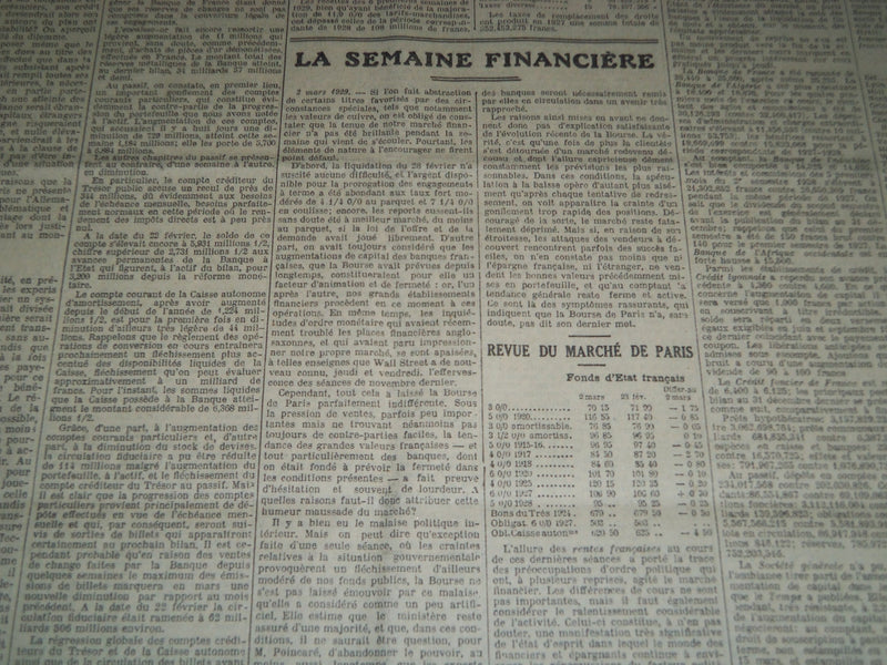 1929 JANUARY-MARCH LE TEMPS FRENCH NEWSPAPER BOUND VOLUME - VB 18