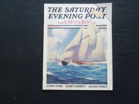 1933 MAY 20 THE SATURDAY EVENING POST MAGAZINE - ILLUSTRATED COVER - SP 1513