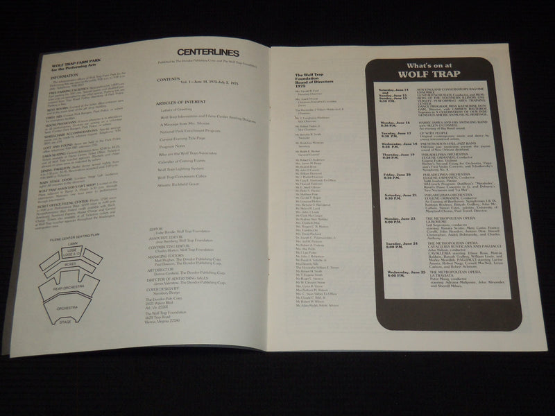 1975 JUNE 14-JULY 2 WOLF TRAP CENTERLINES MAGAZINE - J 7888