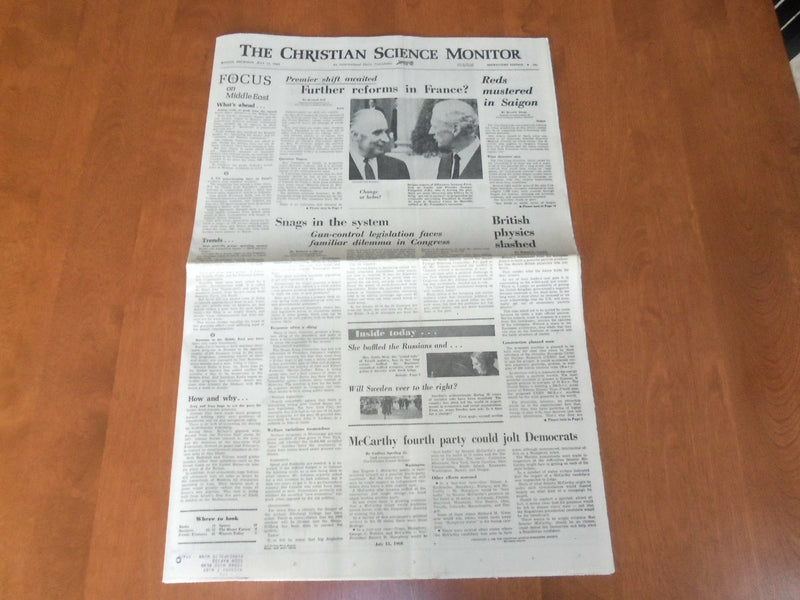 1968 JULY 11 THE CHRISTIAN SCIENCE MONITOR -FURTHER REFORMS IN FRANCE? - NP 4652