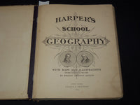 1879-1880 HARPER'S SCHOOL GEOGRAPHY ILLUSTRATED BOOKS LOT OF 2 - KD 7987