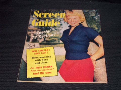 1951 NOVEMBER SCREEN GUIDE MAGAZINE - DORIS DAY FRONT COVER - E 15184