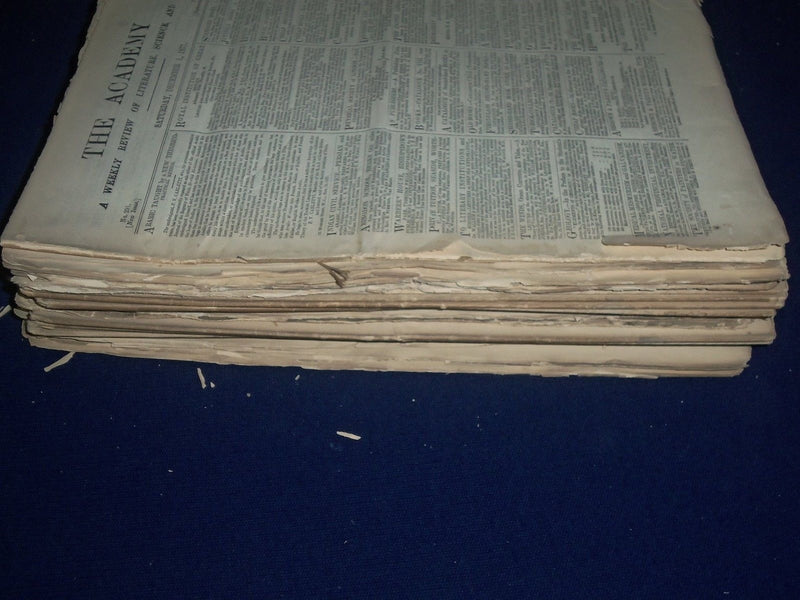 1877 THE ACADEMY WEEKLY REVIEW OF LITERATURE LOT OF 25 ISSUES - LONDON - O 2225