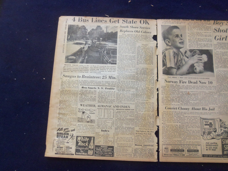 1959 JUNE 24 BOSTON AMERICAN NEWSPAPER - STATE OKS 4 BUS LINES - NP 6241