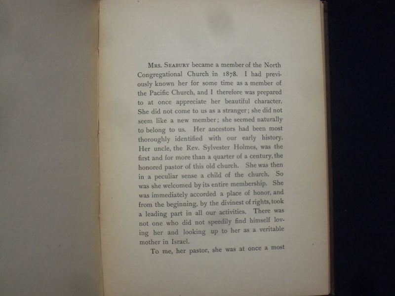 1879 MRS. CATHERINE BARRLETT SEABURG -A BIOLOGICAL SKETCH HARDCOVER BOOK - K 208