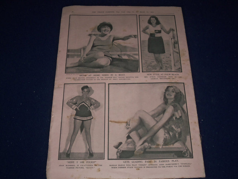 1931 MAR 21 NATIONAL POLICE GAZETTE - HELEN LONG - BLONDELL - MARSH - SP 3054