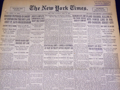 1930 APRIL 19 NEW YORK TIMES - JERSEY CITY PLANE CRASH KILLS 4 - NT 3889