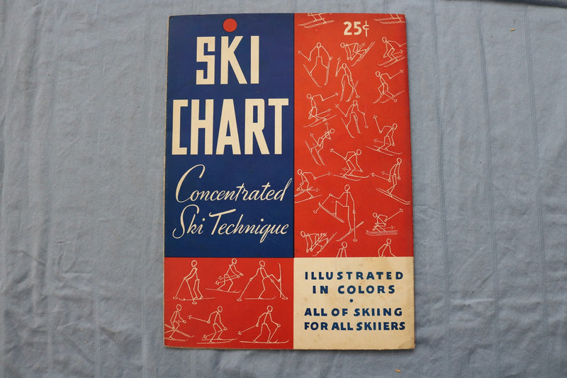 1937 SKI CHART CONCENTRATED TECHNIQUE- ILLUSTRATED IN COLORS -SOFTCOVER - K 3223