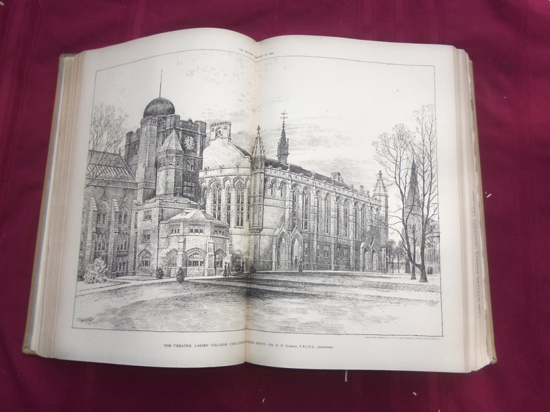1900 JAN-DEC THE BUILDER U. K. MAGAZINE BOUND VOLUMES - 2 VOLS - FOLD OUTS - C 6