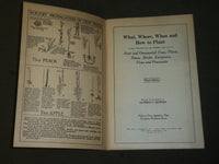 1926 WHAT WHERE WHEN AND HOW TO PLANT BOOK - THIRD EDITION - J 3718