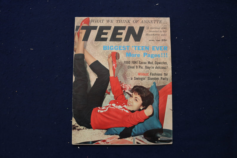 1960 APRIL TEEN MAGAZINE - ANNETTE FUNICELLO COVER - E 18586