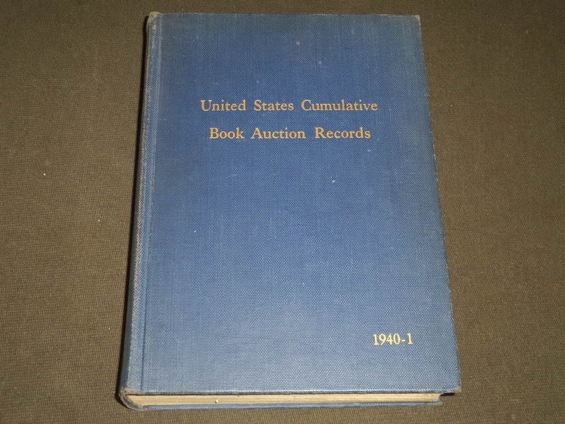 1941 UNITED STATES CUMULATIVE BOOK AUCTION RECORDS - KD 2099K