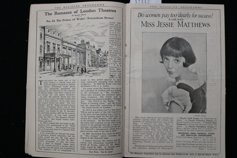 1929 WAKE UP AND DREAM! MAGAZINE PROGRAM - LONDON PAVILION - K 2453
