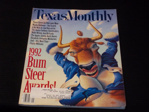 1992 JANUARY TEXAS MONTHLY MAGAZINE - BUM STEER AWARDS FRONT COVER - E 7605