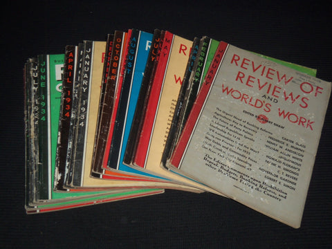 1933-1934 REVIEW OF REVIEWS AND WORLD'S WORK MAGAZINE LOT OF 23 ISSUES - O 3433
