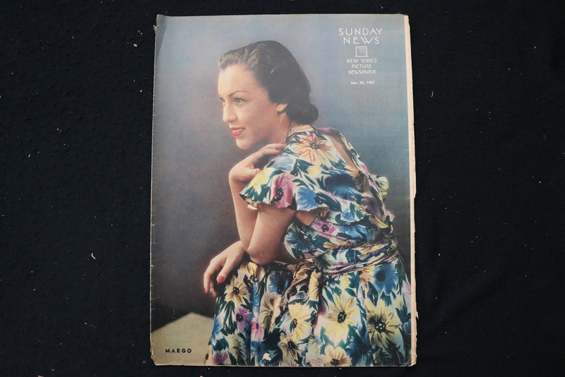 1937 JANUARY 24 SUNDAY NEW YORK NEWS MAGAZINE - MARGO COVER - E 26153