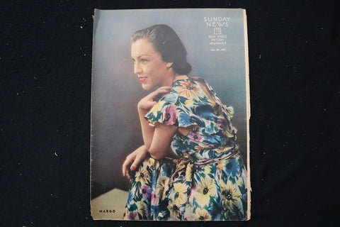 1937 JANUARY 24 SUNDAY NEW YORK NEWS MAGAZINE - MARGO COVER - E 26153