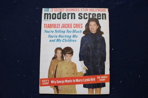 1967 MARCH MODERN SCREEN MAGAZINE - JACQUELINE KENNEDY COVER - E 17454