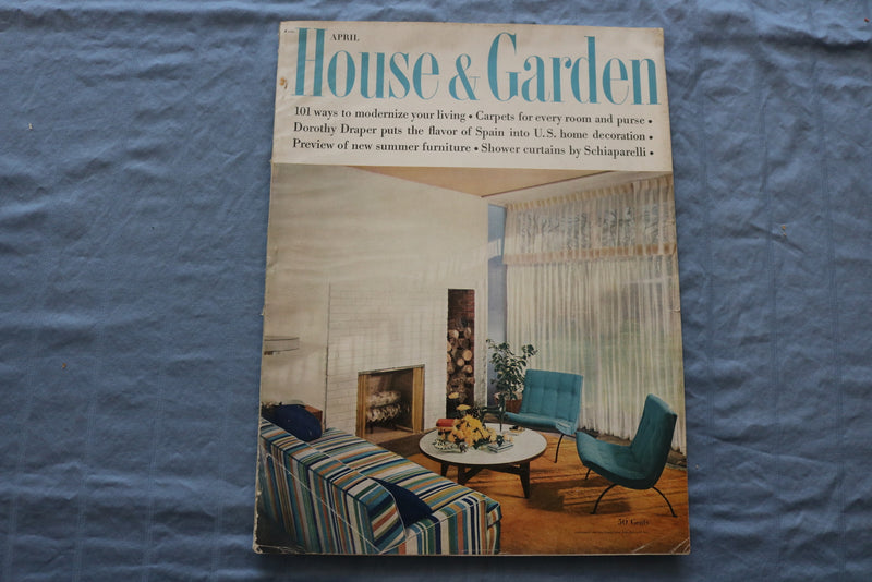 1955 APRIL HOUSE & GARDEN MAGAZINE - 101 WAYS TO MODERNIZE YOUR LIVING - E 9296