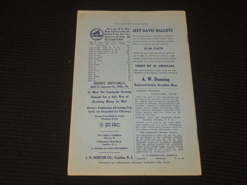 1914 SEPTEMBER COLELCTIONS BLUE BOOK - MAGAZINE FOR COLLCETORS - K 2618