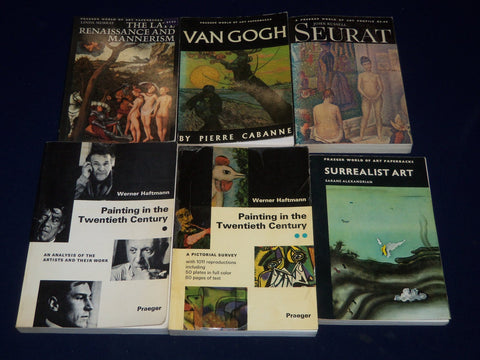 1965-1975 PRAEGER WORLD OF ART BOOK LOT OF 6 - SEURAT - VAN GOGH - KD 1411