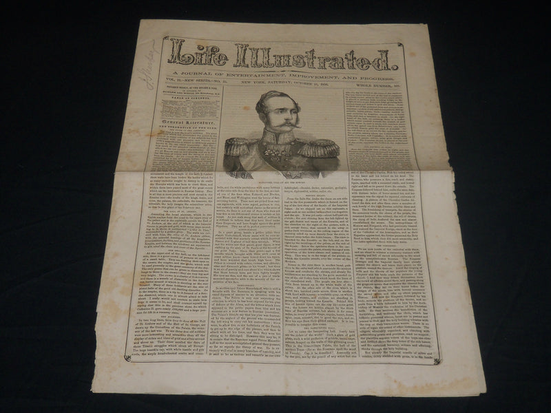 1856 OCTOBER 18 LIFE ILLUSTRATED NEWSPAPER - CZAR ALEXANDER - NP 4818