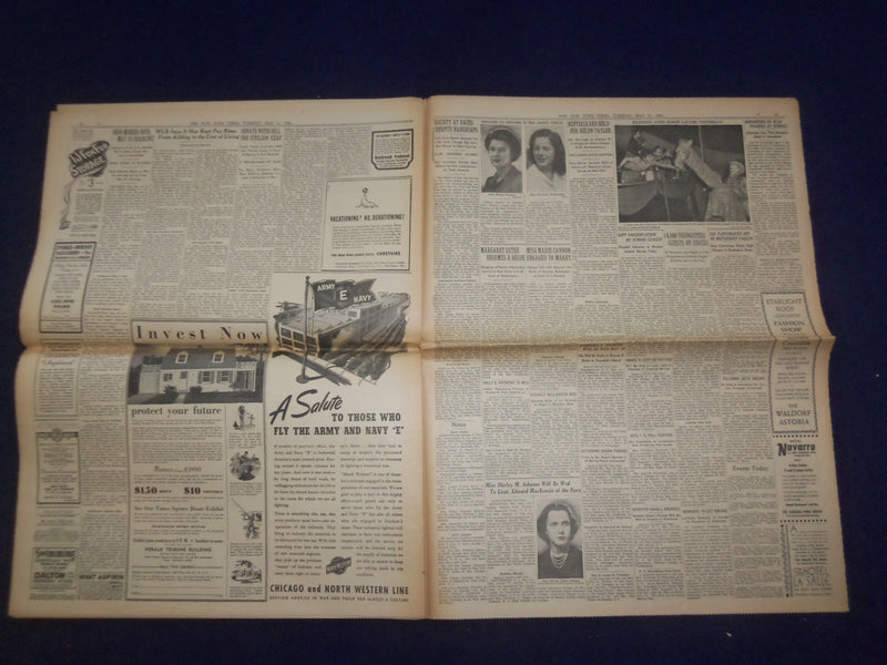 1943 MAY 11 NEW YORK TIMES -AXIS REMNANTS POUNDED ON CAP BON AND IN SEA- NP 6536