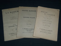 1898 GIACOMO PUCCINI LIBRETTOS PROGRAM LOT OF 3 - LA BOHEME - SCHICCHI - J 4089