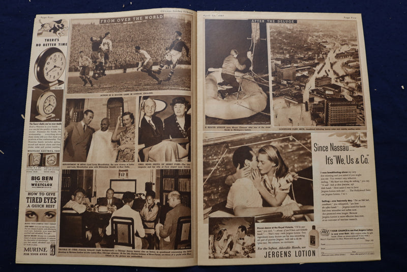 1947 APRIL 27 CHICAGO TRIBUNE MAGAZINE - GLENN FORD COVER - E 22843